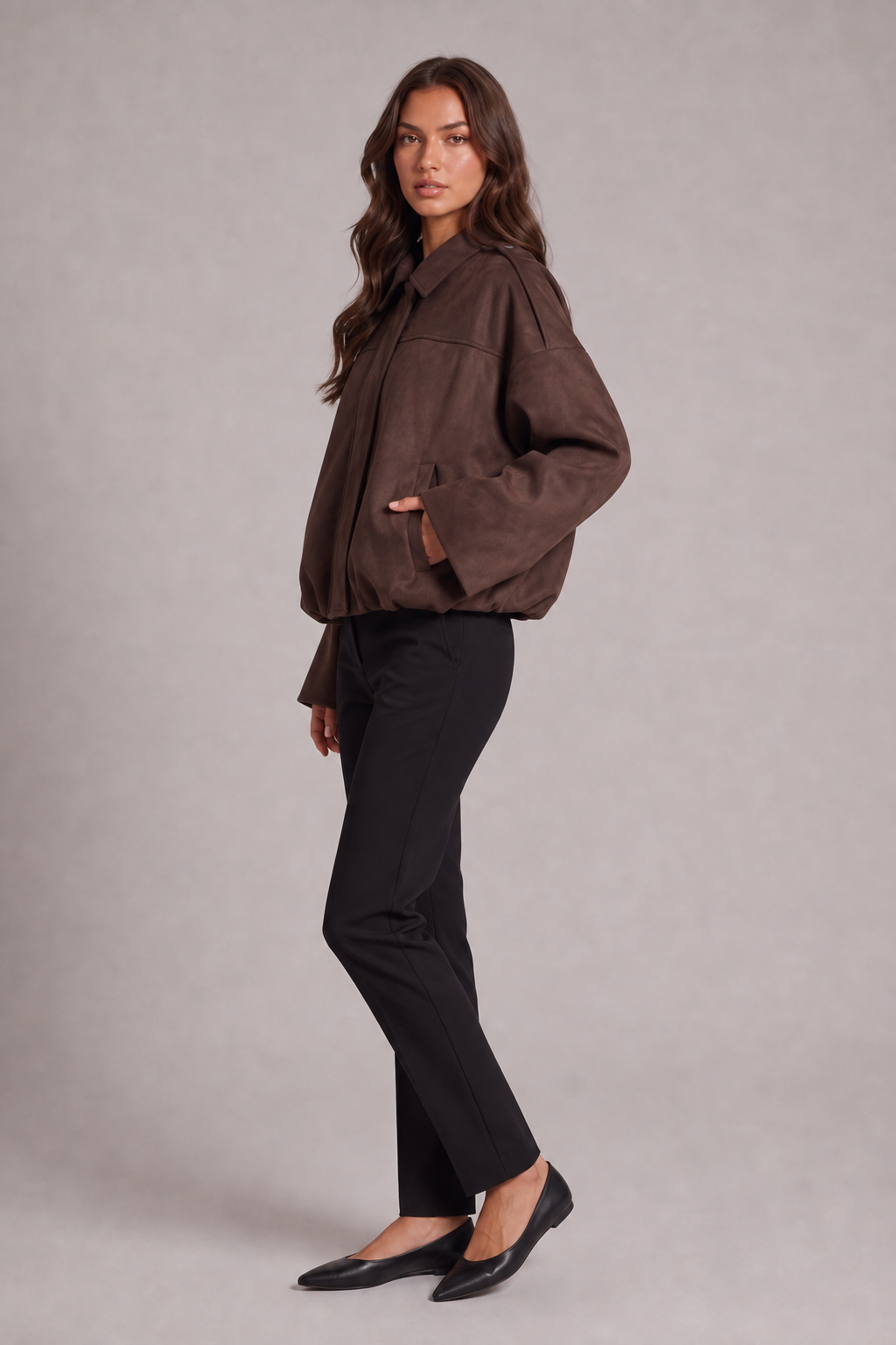 Semišová bomber bunda Elise